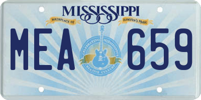MS license plate MEA659