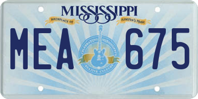 MS license plate MEA675