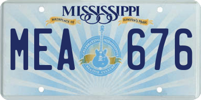 MS license plate MEA676