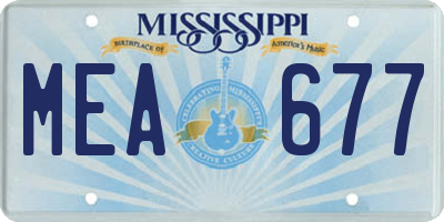 MS license plate MEA677