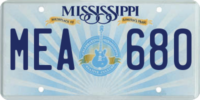 MS license plate MEA680