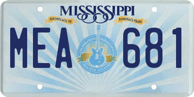 MS license plate MEA681