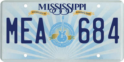 MS license plate MEA684