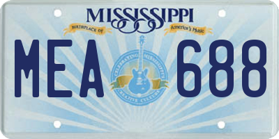 MS license plate MEA688