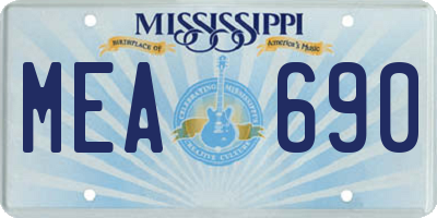 MS license plate MEA690