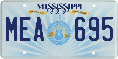 MS license plate MEA695