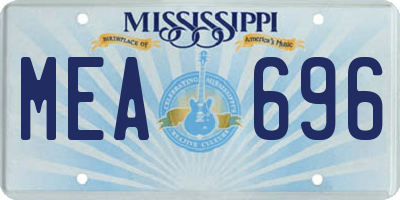 MS license plate MEA696
