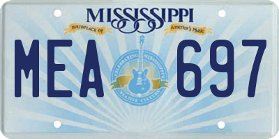 MS license plate MEA697