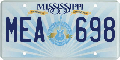MS license plate MEA698
