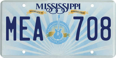 MS license plate MEA708