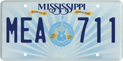 MS license plate MEA711