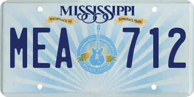 MS license plate MEA712