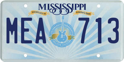 MS license plate MEA713