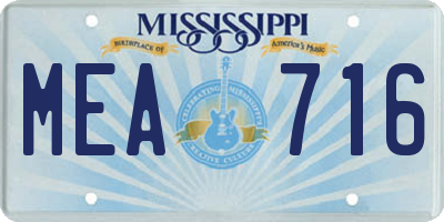 MS license plate MEA716