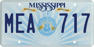 MS license plate MEA717