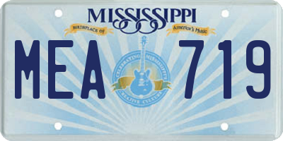 MS license plate MEA719