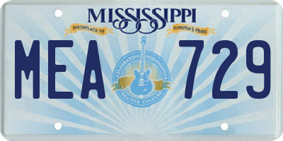 MS license plate MEA729