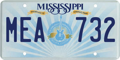 MS license plate MEA732