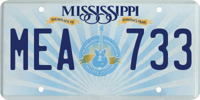 MS license plate MEA733