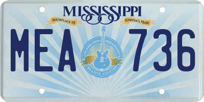 MS license plate MEA736