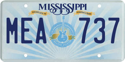 MS license plate MEA737