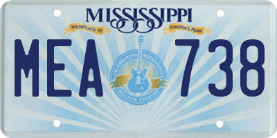 MS license plate MEA738