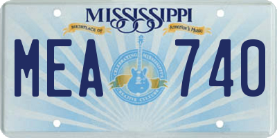 MS license plate MEA740