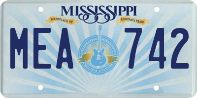 MS license plate MEA742