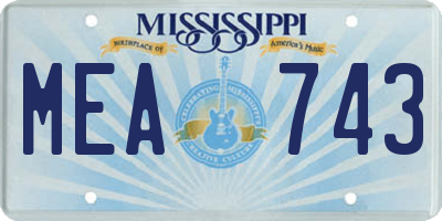 MS license plate MEA743