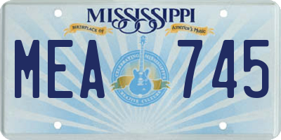 MS license plate MEA745