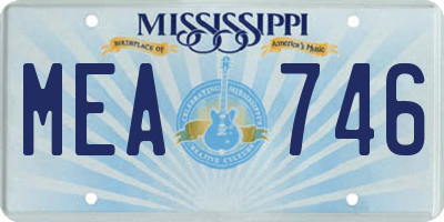 MS license plate MEA746