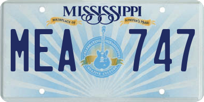 MS license plate MEA747