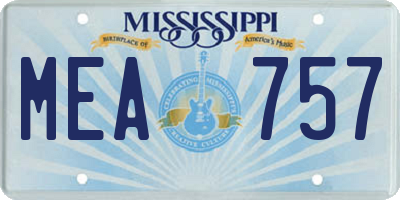 MS license plate MEA757