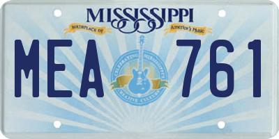 MS license plate MEA761
