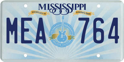 MS license plate MEA764