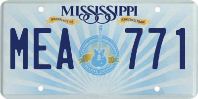 MS license plate MEA771