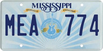 MS license plate MEA774
