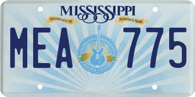 MS license plate MEA775
