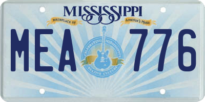 MS license plate MEA776