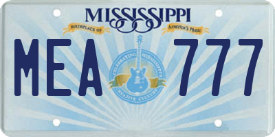 MS license plate MEA777