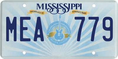 MS license plate MEA779