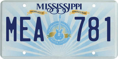 MS license plate MEA781