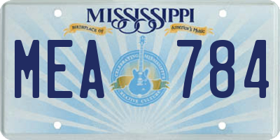 MS license plate MEA784