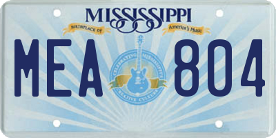 MS license plate MEA804