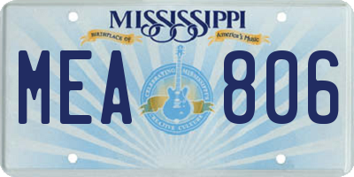 MS license plate MEA806