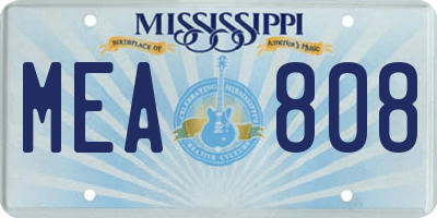 MS license plate MEA808