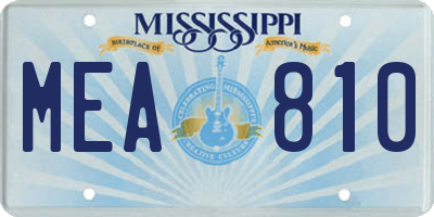 MS license plate MEA810
