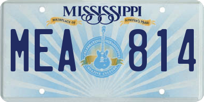MS license plate MEA814