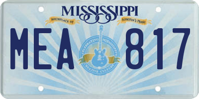MS license plate MEA817