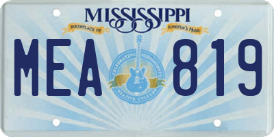 MS license plate MEA819